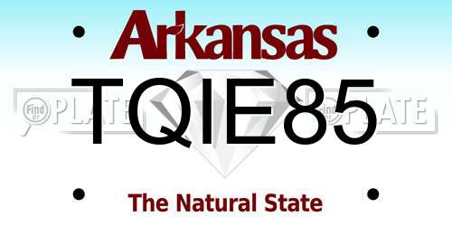 TQIE85 Arkansas License Plate