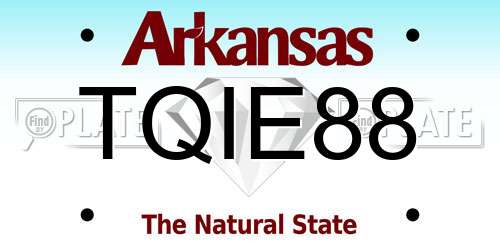 TQIE88 Arkansas License Plate
