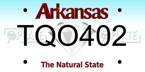 TQO402 Arkansas License Plate