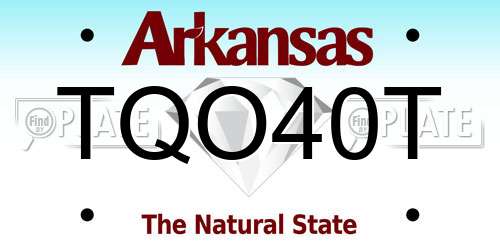 TQO40T Arkansas License Plate