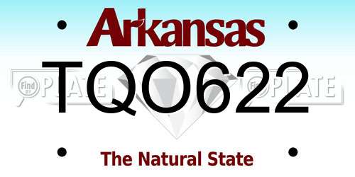 TQO622 Arkansas License Plate