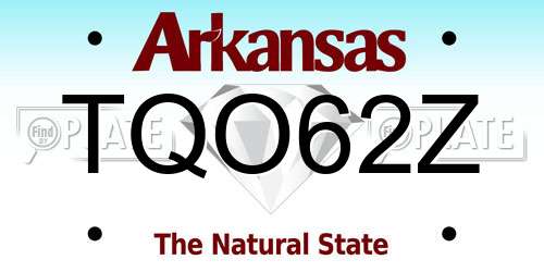 TQO62Z Arkansas License Plate