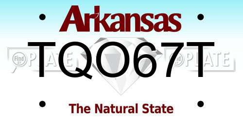 TQO67T Arkansas License Plate
