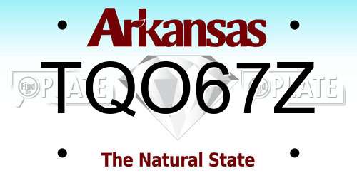 TQO67Z Arkansas License Plate