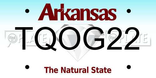 TQOG22 Arkansas License Plate