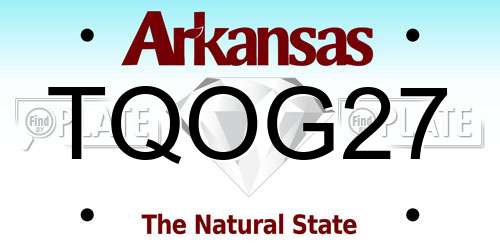 TQOG27 Arkansas License Plate