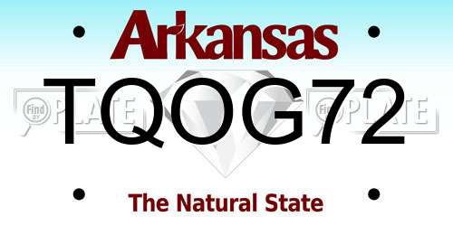TQOG72 Arkansas License Plate