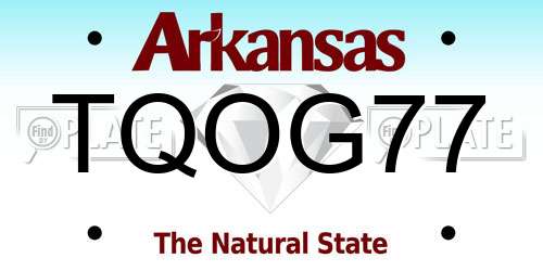 TQOG77 Arkansas License Plate