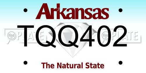 TQQ402 Arkansas License Plate