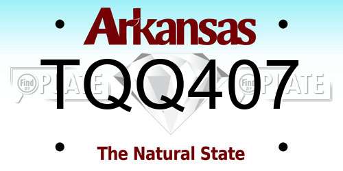 TQQ407 Arkansas License Plate