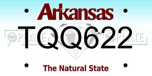 TQQ622 Arkansas License Plate