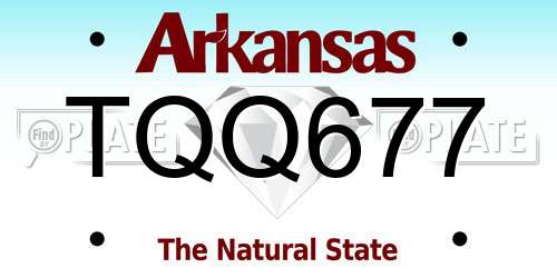 TQQ677 Arkansas License Plate
