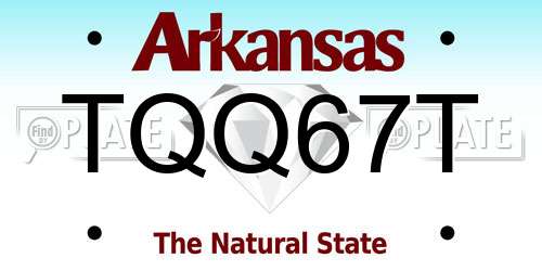 TQQ67T Arkansas License Plate