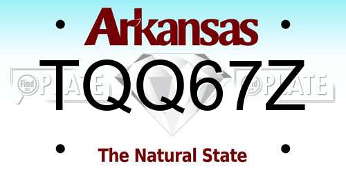 TQQ67Z Arkansas License Plate