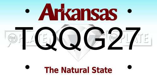 TQQG27 Arkansas License Plate