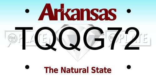 TQQG72 Arkansas License Plate
