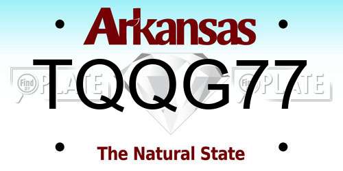 TQQG77 Arkansas License Plate