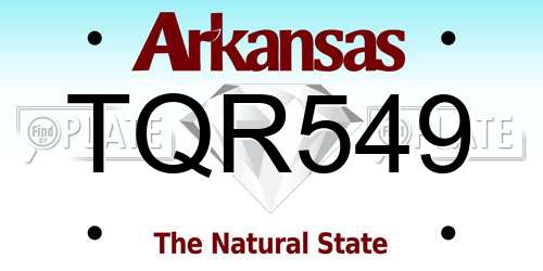 TQR549 Arkansas License Plate