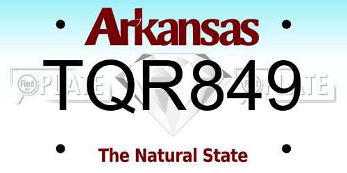 TQR849 Arkansas License Plate