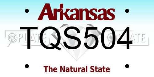 TQS504 Arkansas License Plate