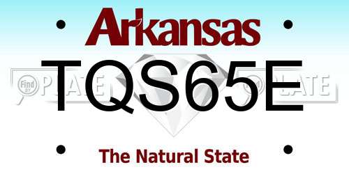 TQS65E Arkansas License Plate