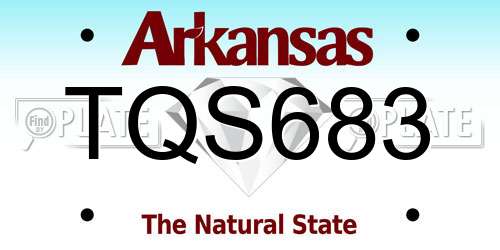TQS683 Arkansas License Plate