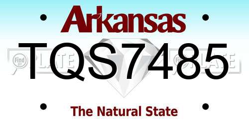 TQS7485 Arkansas License Plate