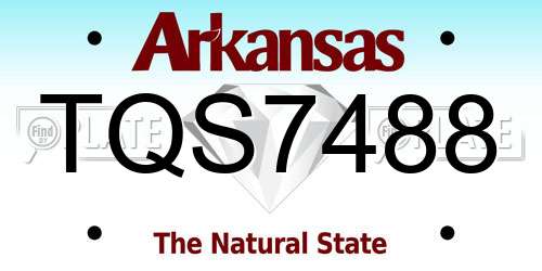 TQS7488 Arkansas License Plate
