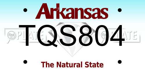 TQS804 Arkansas License Plate