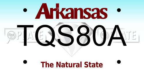 TQS80A Arkansas License Plate