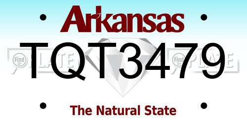TQT3479 Arkansas License Plate