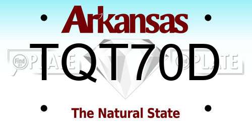 TQT70D Arkansas License Plate