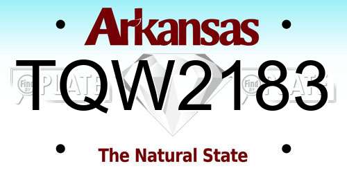 TQW2183 Arkansas License Plate