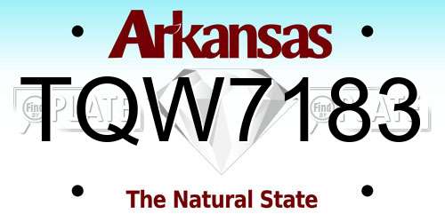 TQW7183 Arkansas License Plate