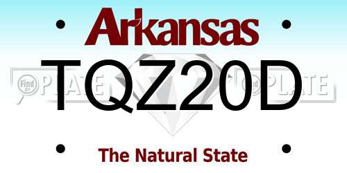 TQZ20D Arkansas License Plate