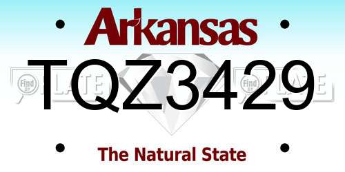 TQZ3429 Arkansas License Plate