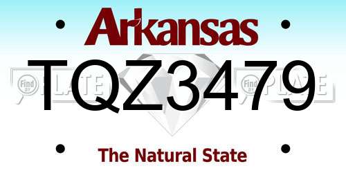 TQZ3479 Arkansas License Plate