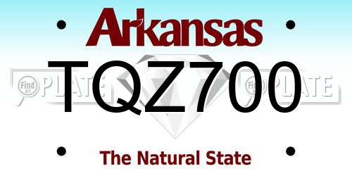 TQZ700 Arkansas License Plate