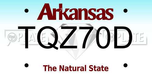 TQZ70D Arkansas License Plate