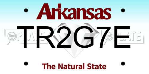 TR2G7E Arkansas License Plate