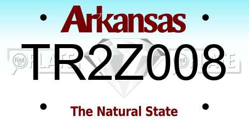 TR2Z008 Arkansas License Plate