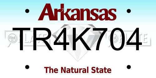 TR4K704 Arkansas License Plate