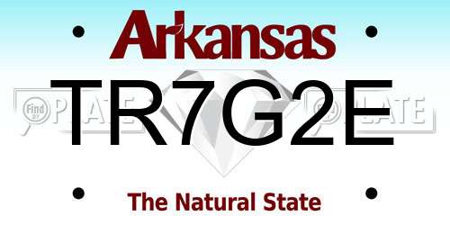 TR7G2E Arkansas License Plate