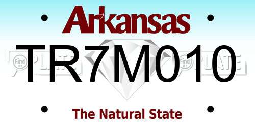 TR7M010 Arkansas License Plate