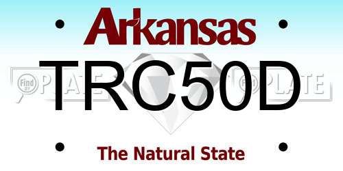 TRC50D Arkansas License Plate