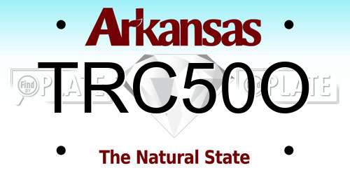 TRC50O Arkansas License Plate
