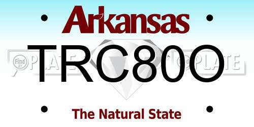 TRC80O Arkansas License Plate
