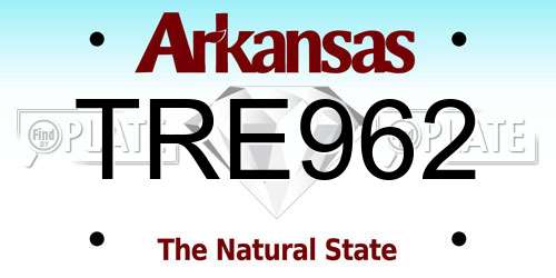 TRE962 Arkansas License Plate