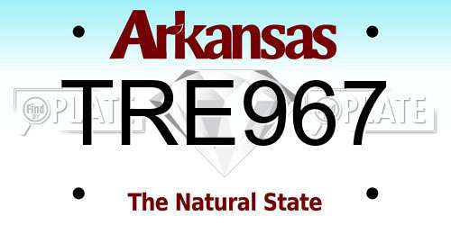 TRE967 Arkansas License Plate