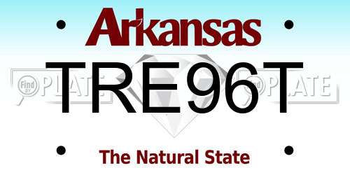 TRE96T Arkansas License Plate